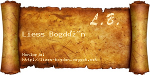Liess Bogdán névjegykártya
